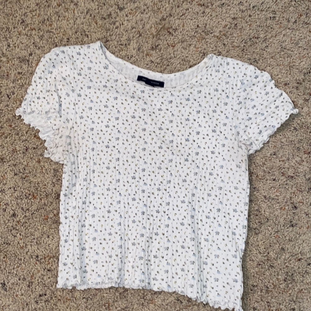 White floral crop top